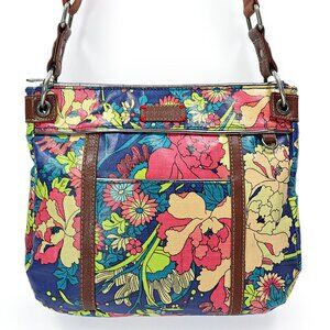 Sakroot Crossbody Bag Artist Circle Floral Coated Canvas Hippie Boho Vegan Purse